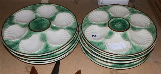 Majolica oyster plates